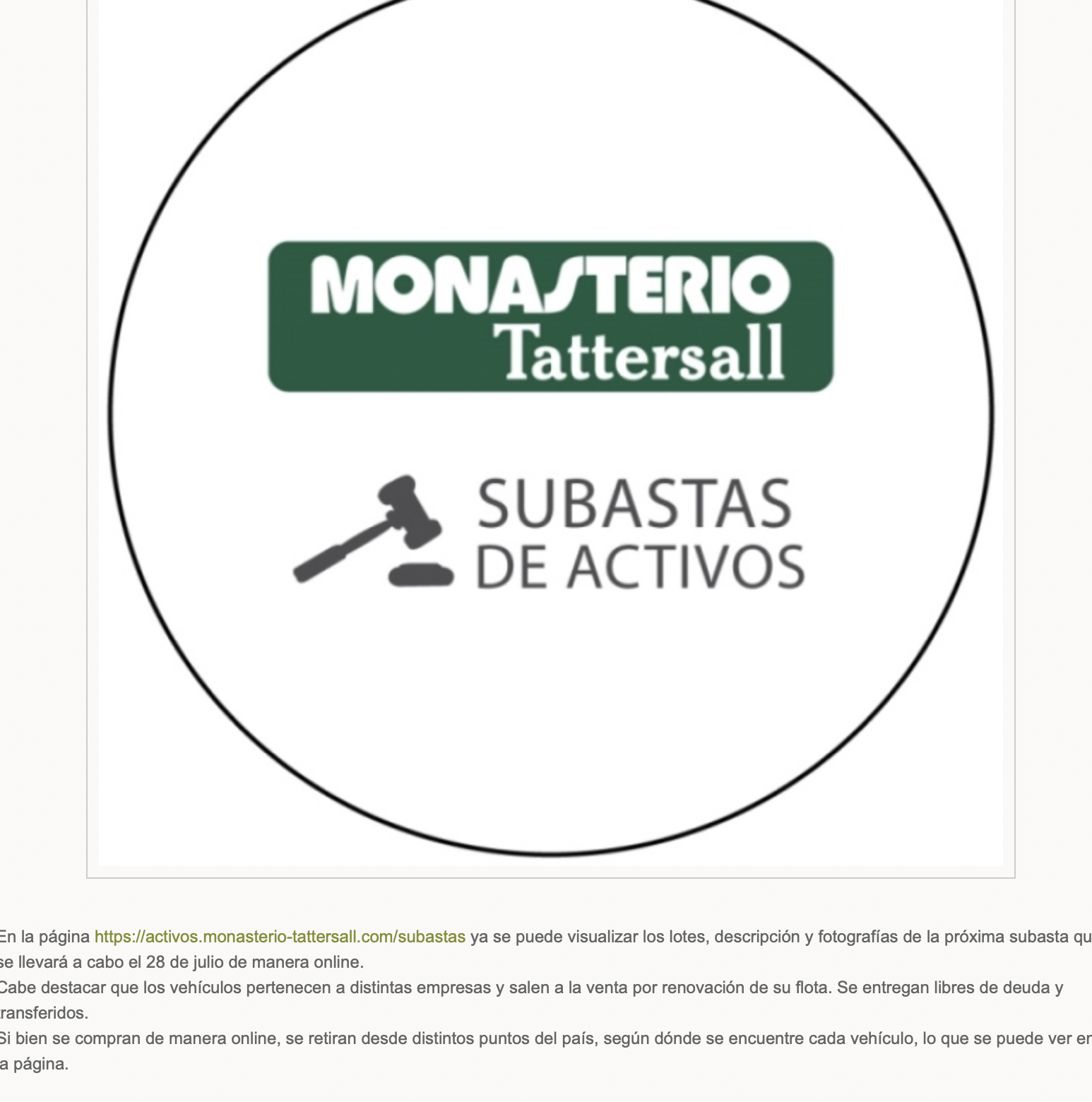 Monasterio Tattersall en Diario de Autos