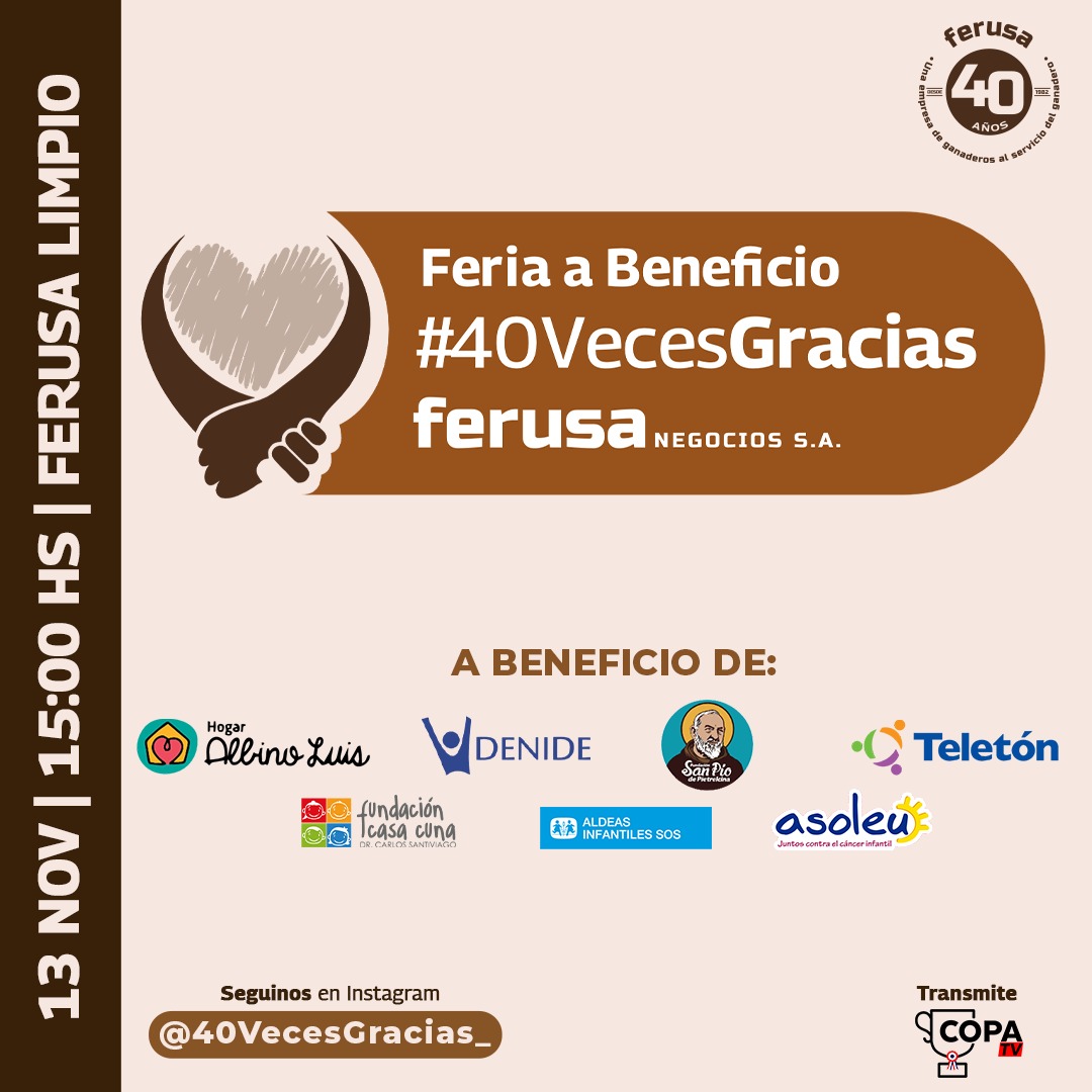 Afiche  SUBASTA DE PRODUCTOS ANIVERSARIO FERUSA 40 AÑOS