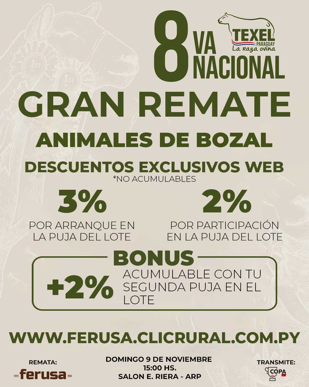 Remate 8VA  NACIONAL TEXEL - BOZAL