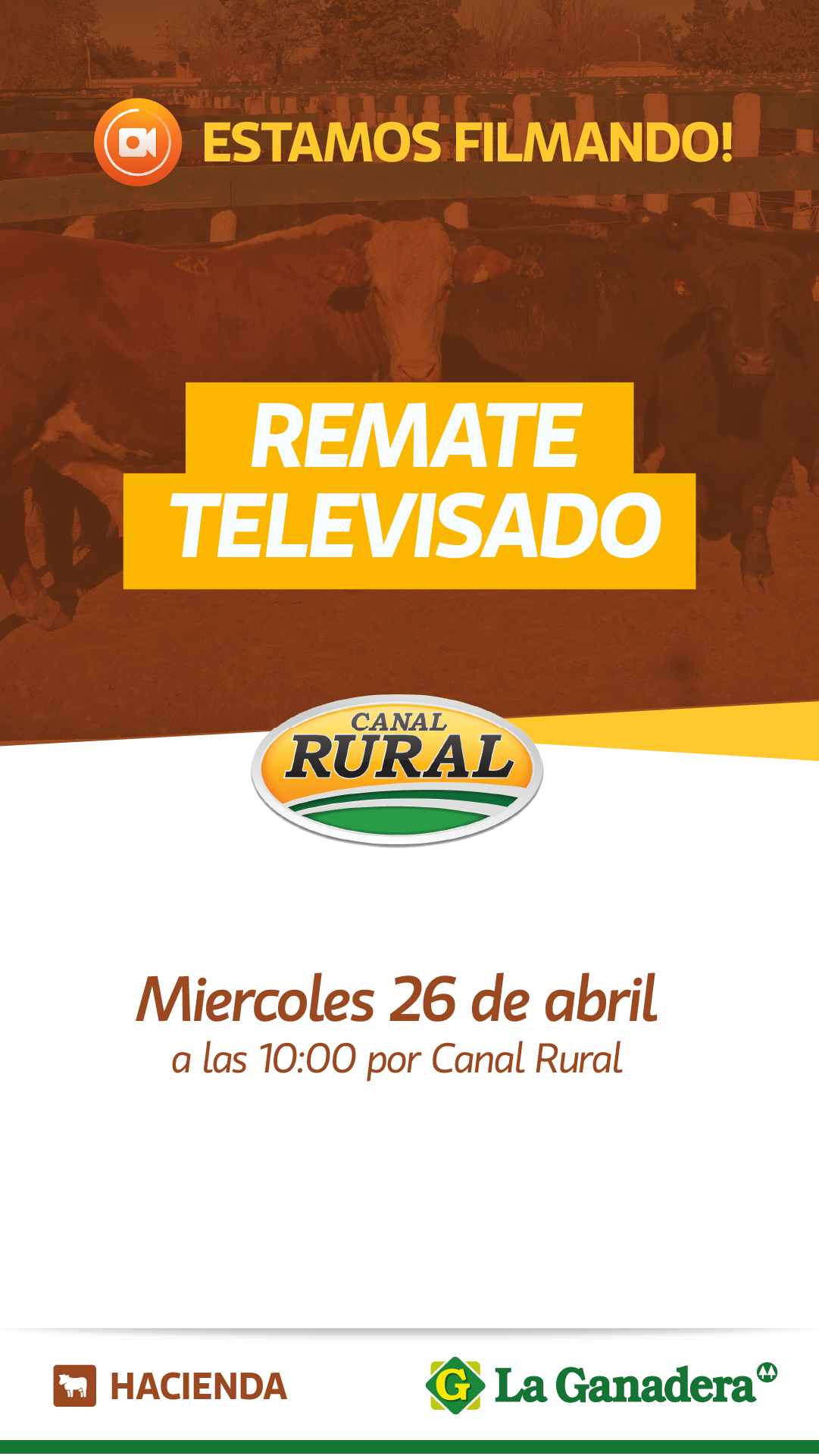 Afiche Remate Televisado por Canal Rural