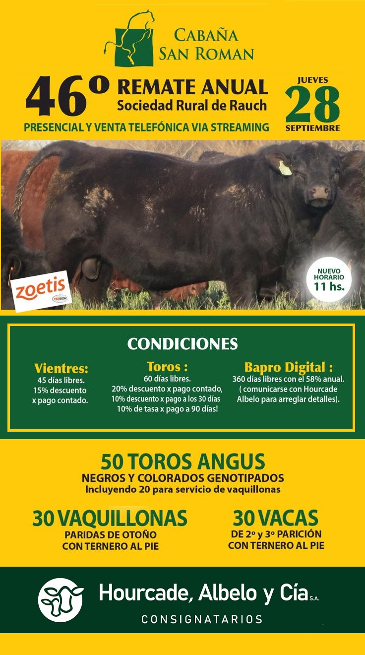 Afiche Cabaña San Roman 46° Remate Anual