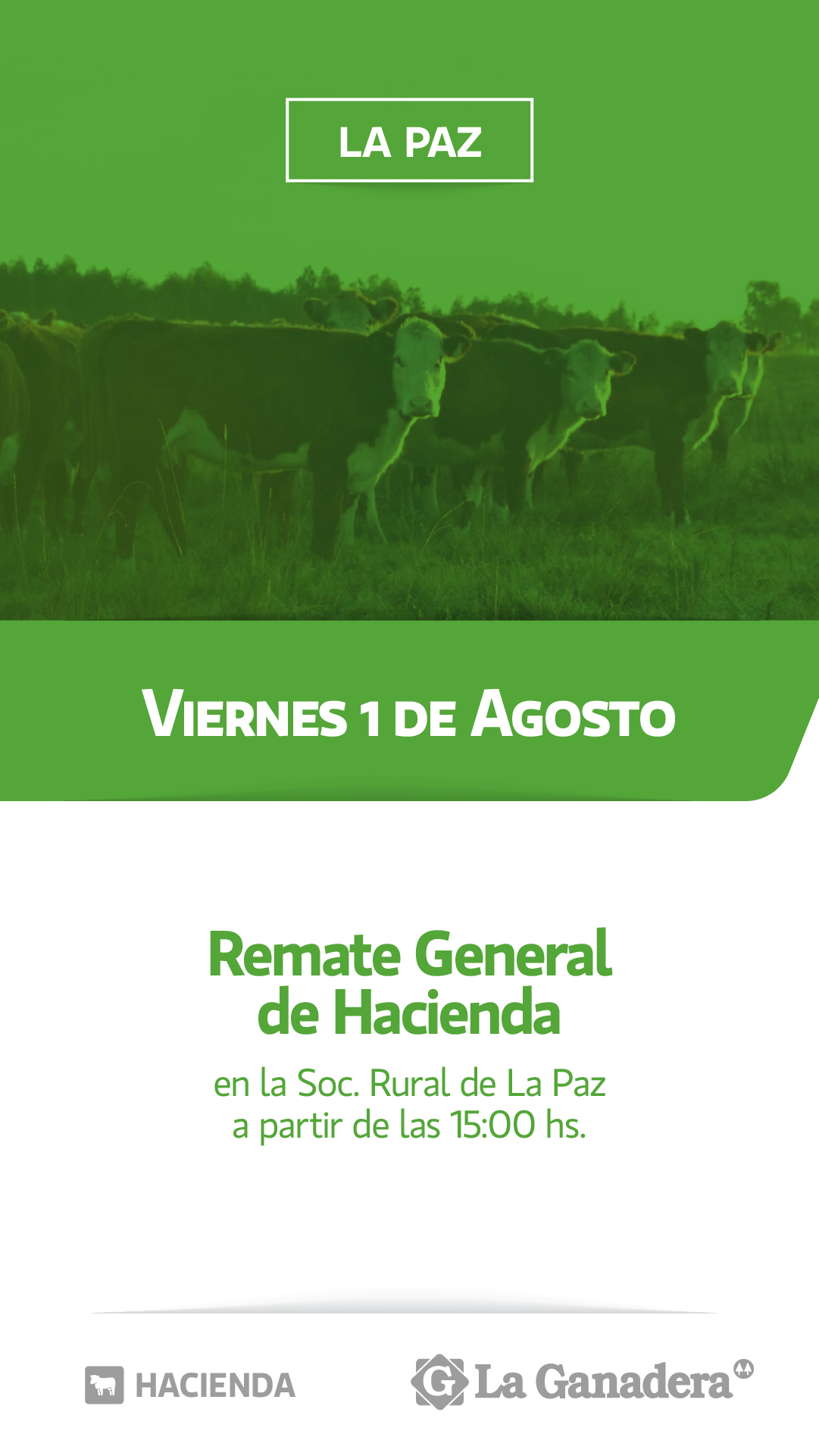 Afiche REMATE FERIA EN SOCIEDAD RURAL LA PAZ
