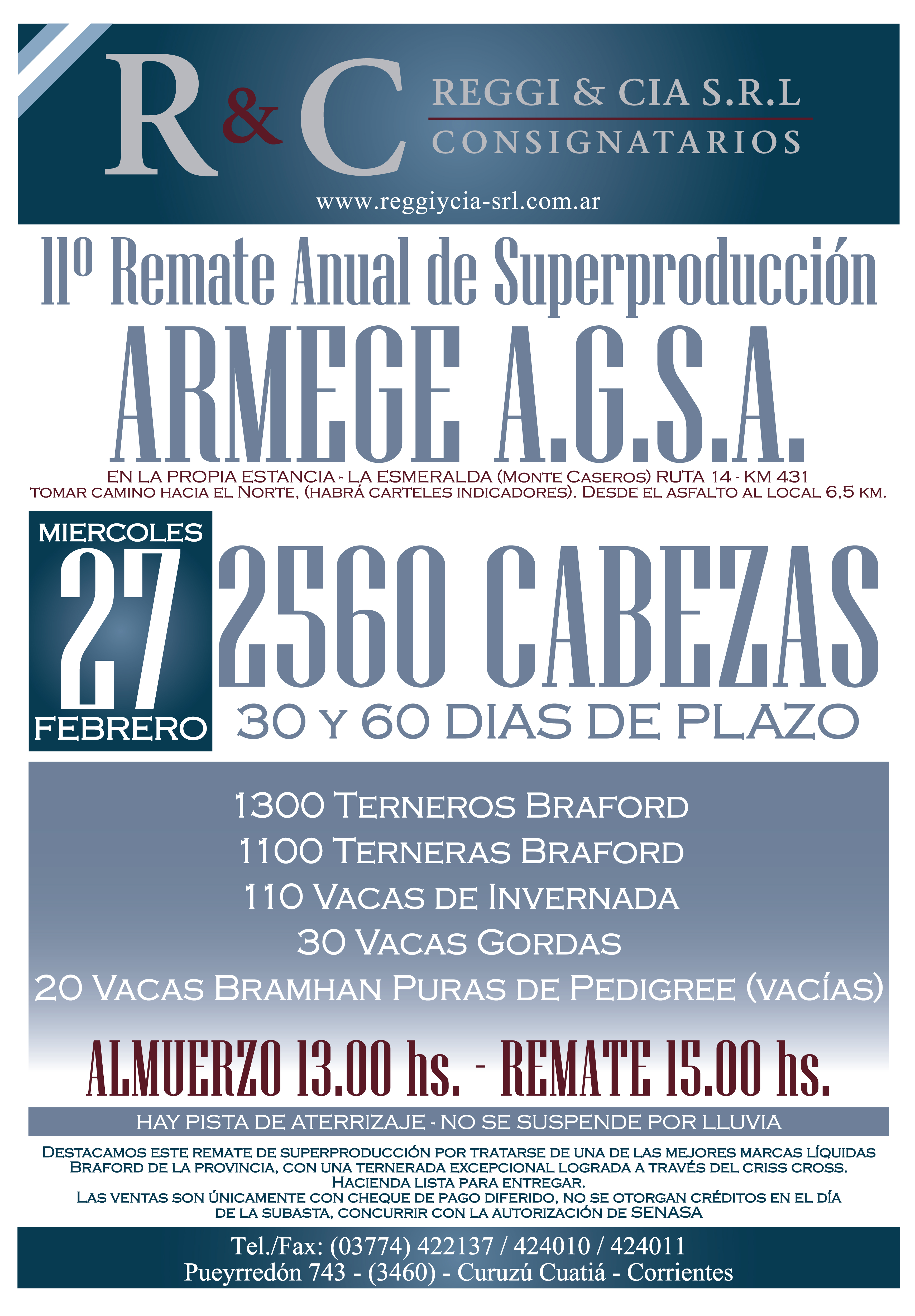 Afiche 11° Rte. Anual de Superproducción ARMEGE A.G.S.A