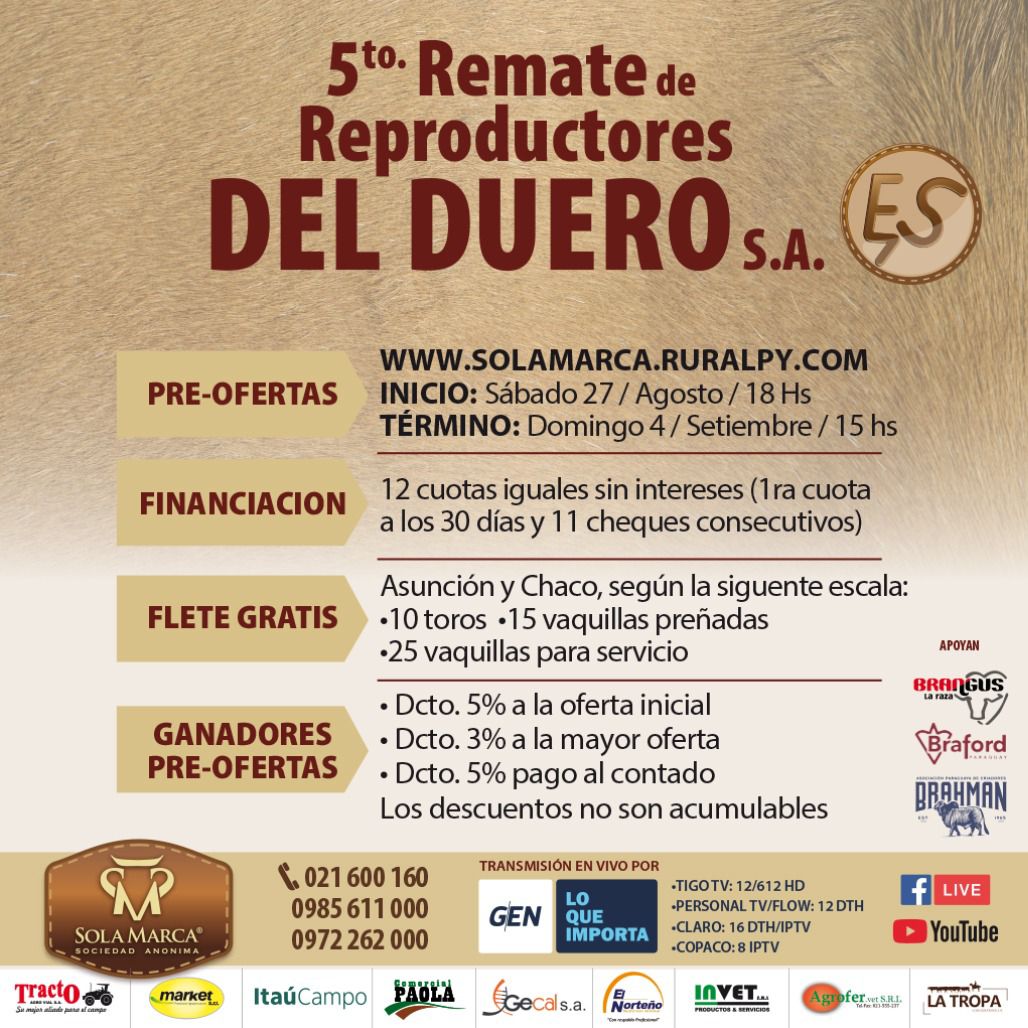 Afiche 5TO REMATE DE REPRODUCTORES DEL DUERO S.A.