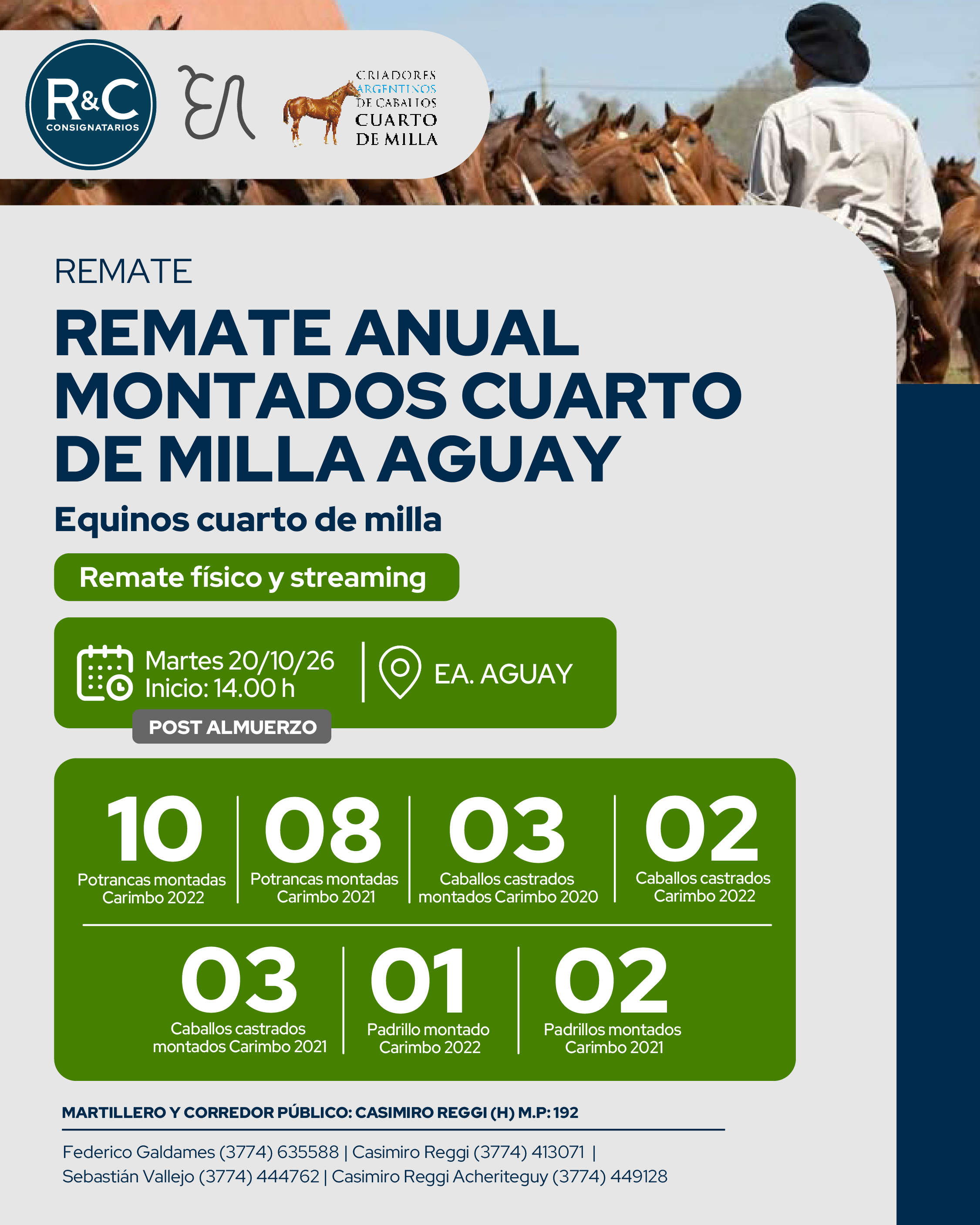 Remate anual cuarto de milla de Aguay