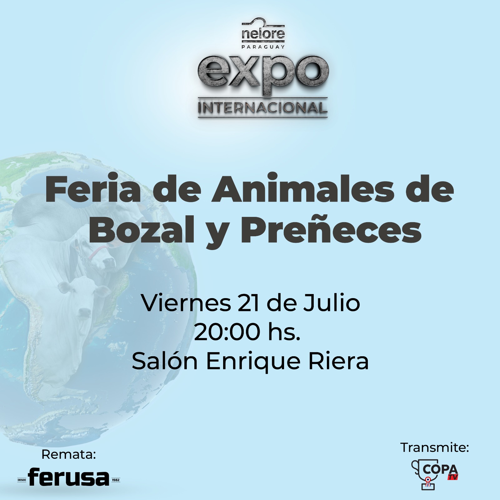 Afiche REMATE DE ANIMALES DE BOZAL & PREÑECES NELORE - EXPO INTERNACIONAL 2023