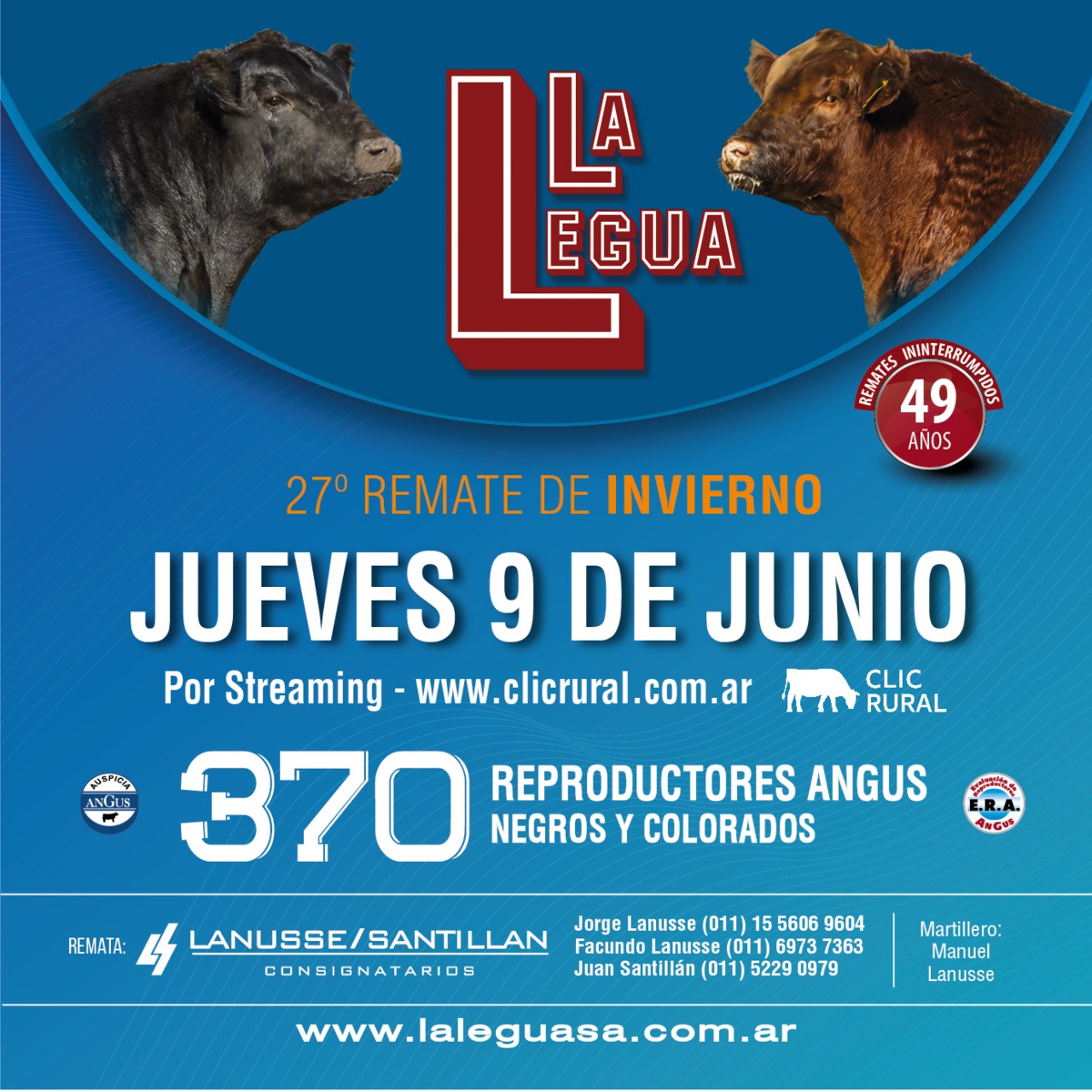 Afiche 27º Remate de Invierno de La Legua
