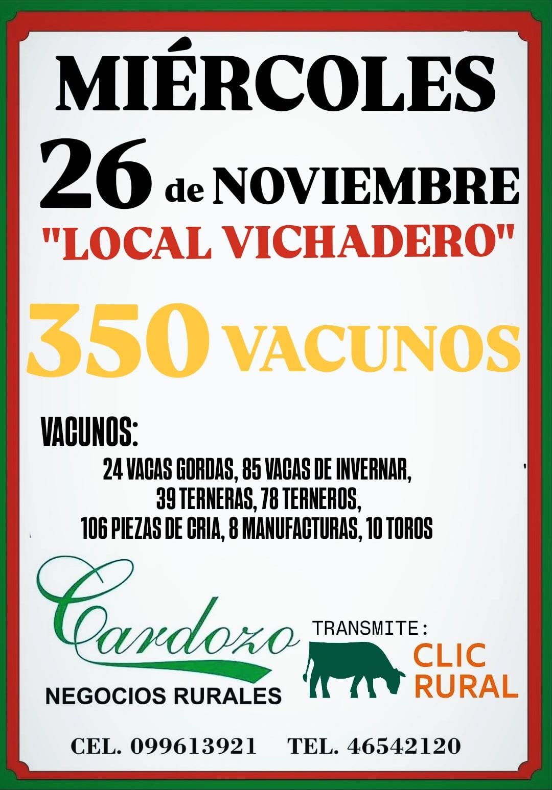 Remate Feria Mensual - Cardozo Negocios Rurales