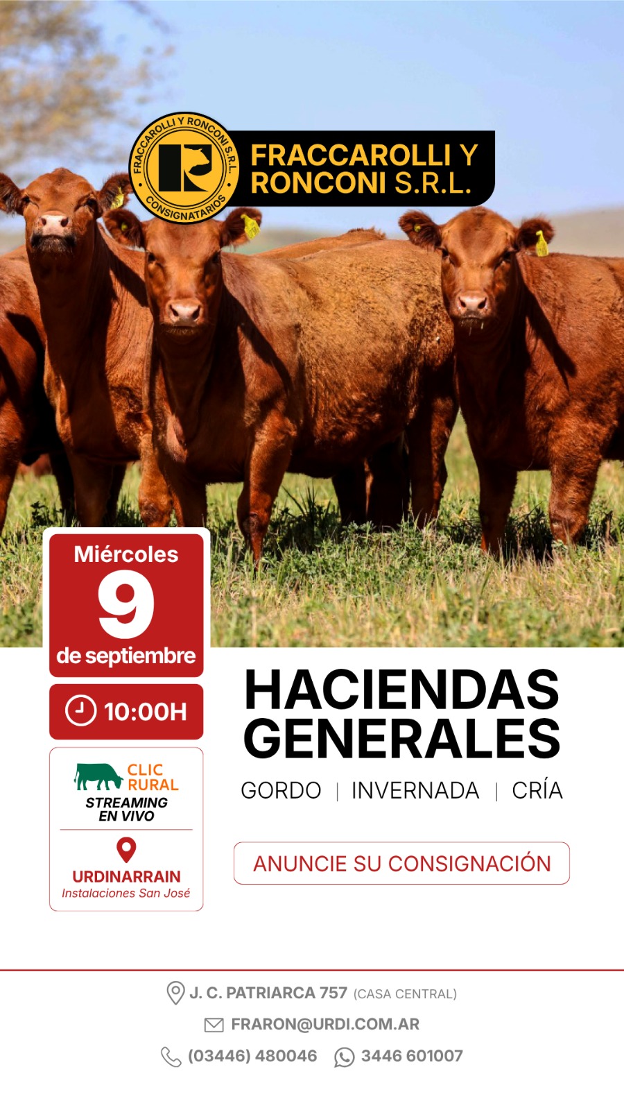 Afiche Remate haciendas generales