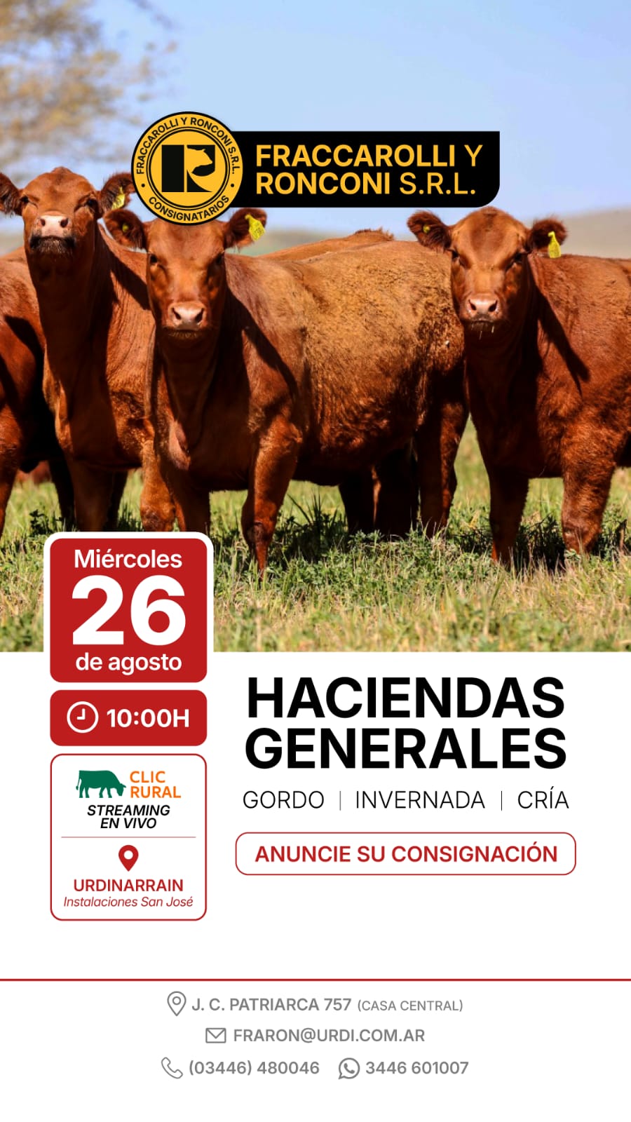 Afiche Remate Haciendas generales