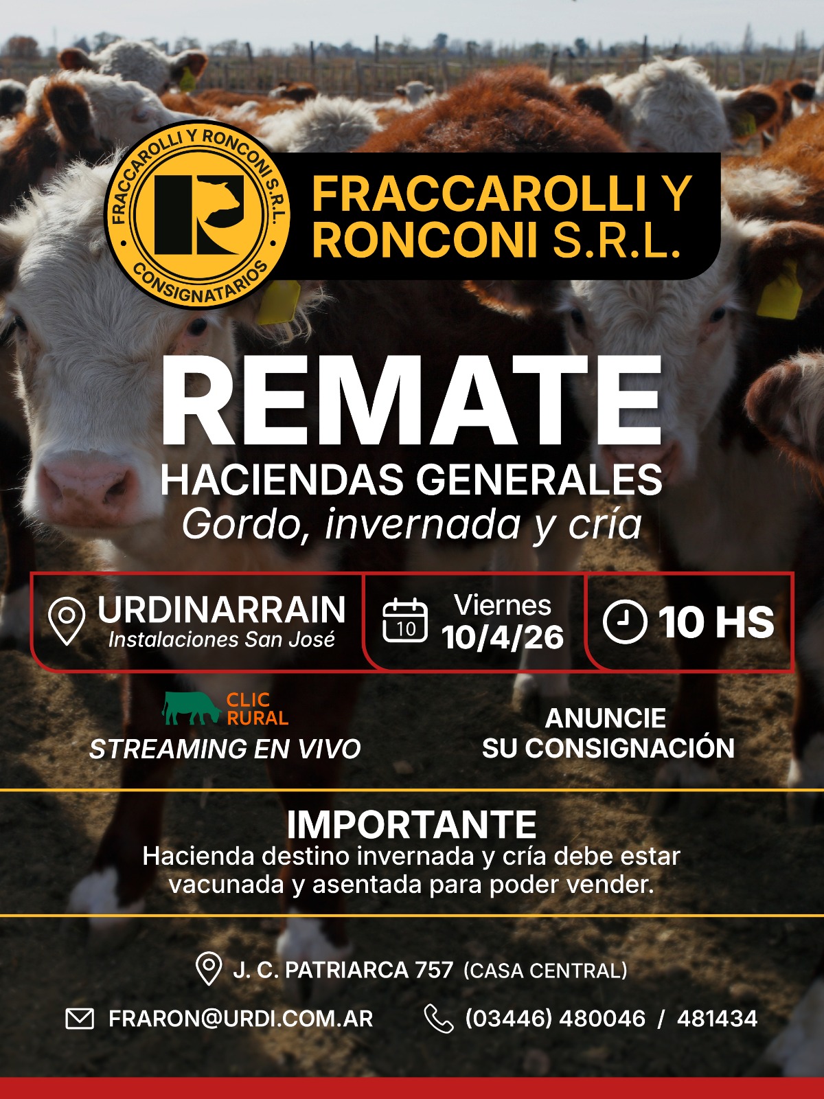 Afiche DIFERIDO - Remate haciendas generales