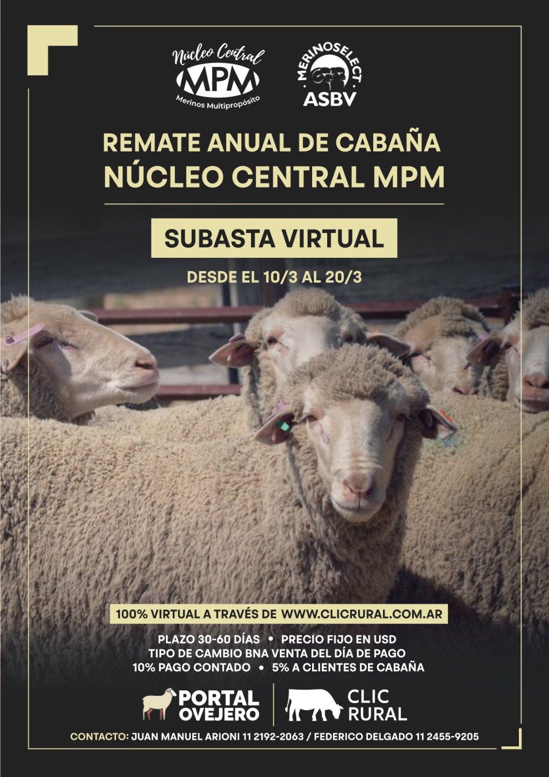 Afiche Remate Anual de Cabaña Nucleo Central MPM