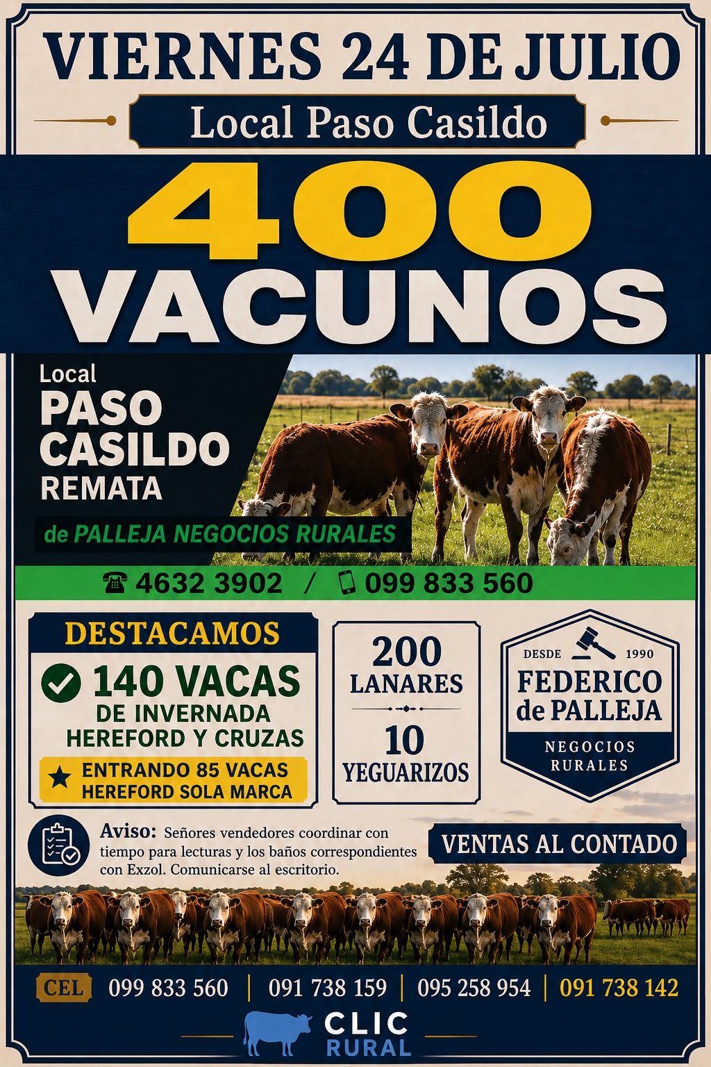Remate Feria mensual - Federico de Palleja
