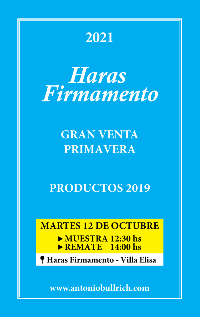 Afiche Haras Firmamento - Gran Venta Primavera 2021