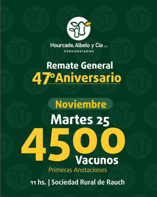 Remate 25 de Noviembre - Rauch