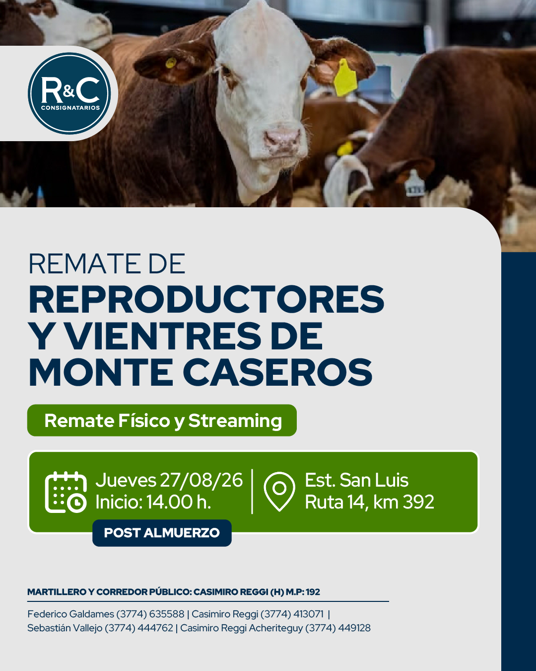Remate Reproductores y vientres de Monte Caseros