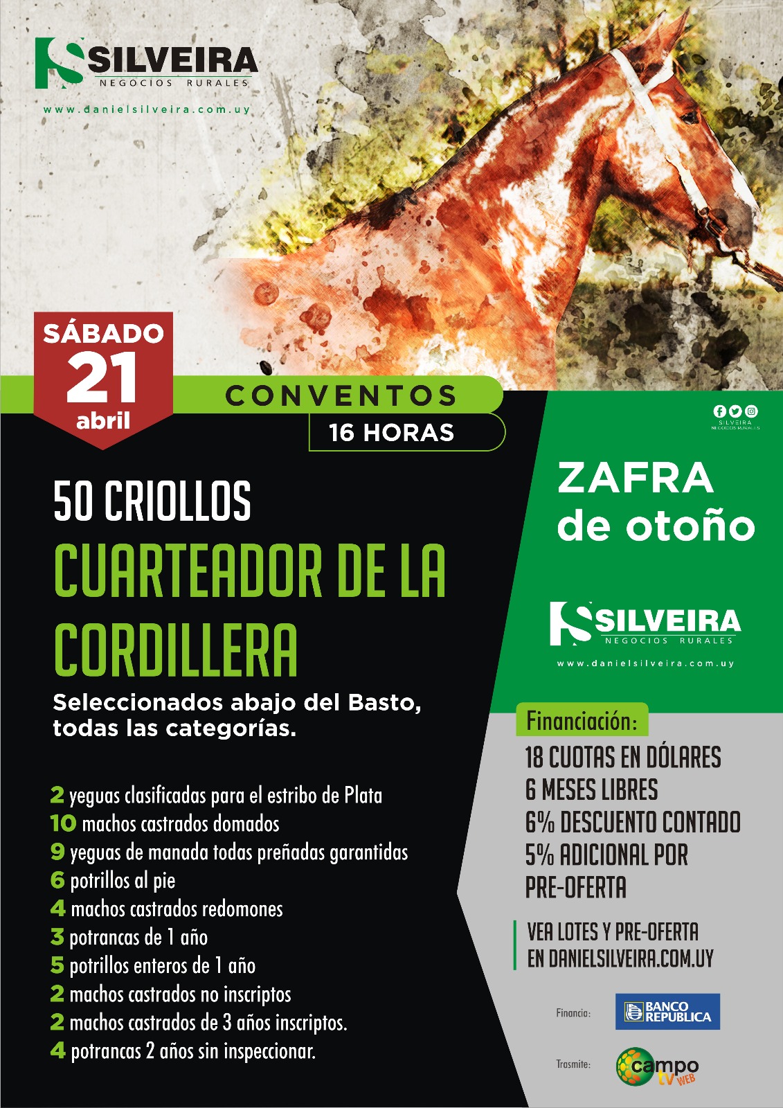 Afiche Cuarteador de la Cordillera