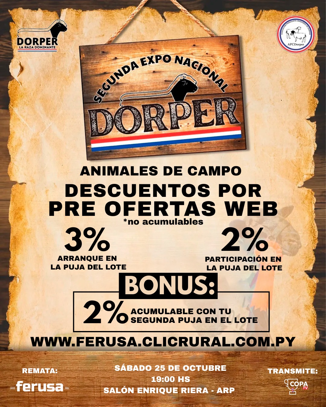 Remate SEGUNDA NACIONAL DORPER - CAMPO 