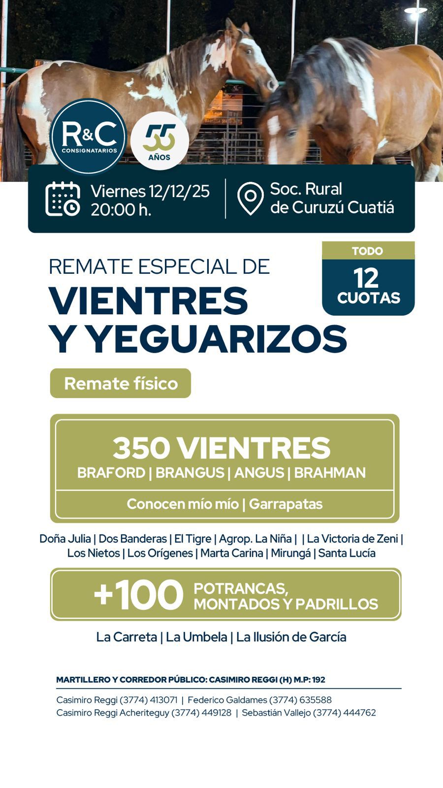 Remate (VIENTRES) Remate especial de Vientres y Yeguarizos 