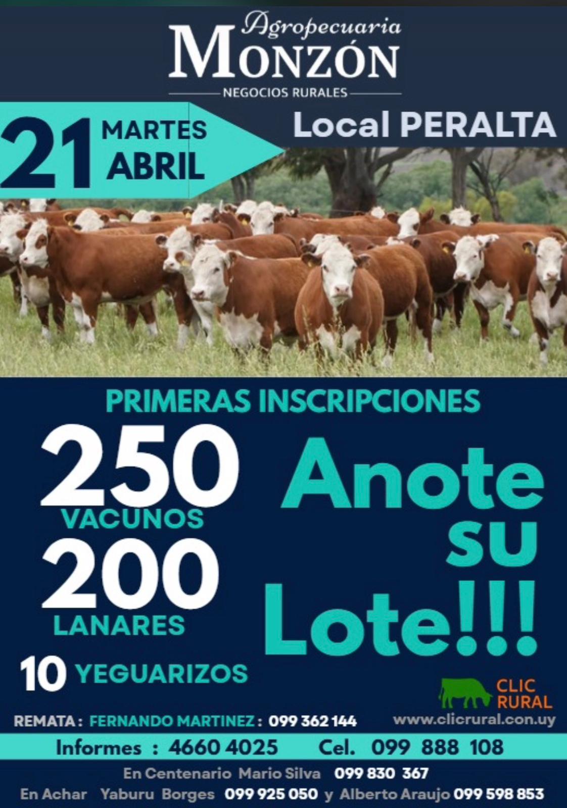 Remate Feria Mensual - Agropecuaria Monzon