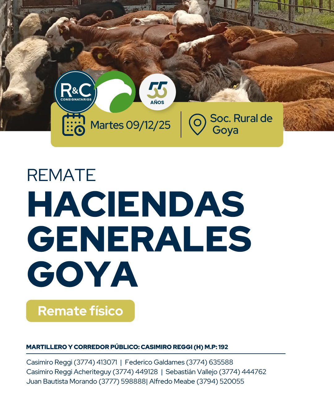 Remate REMATE HACIENDAS GENERALES GOYA