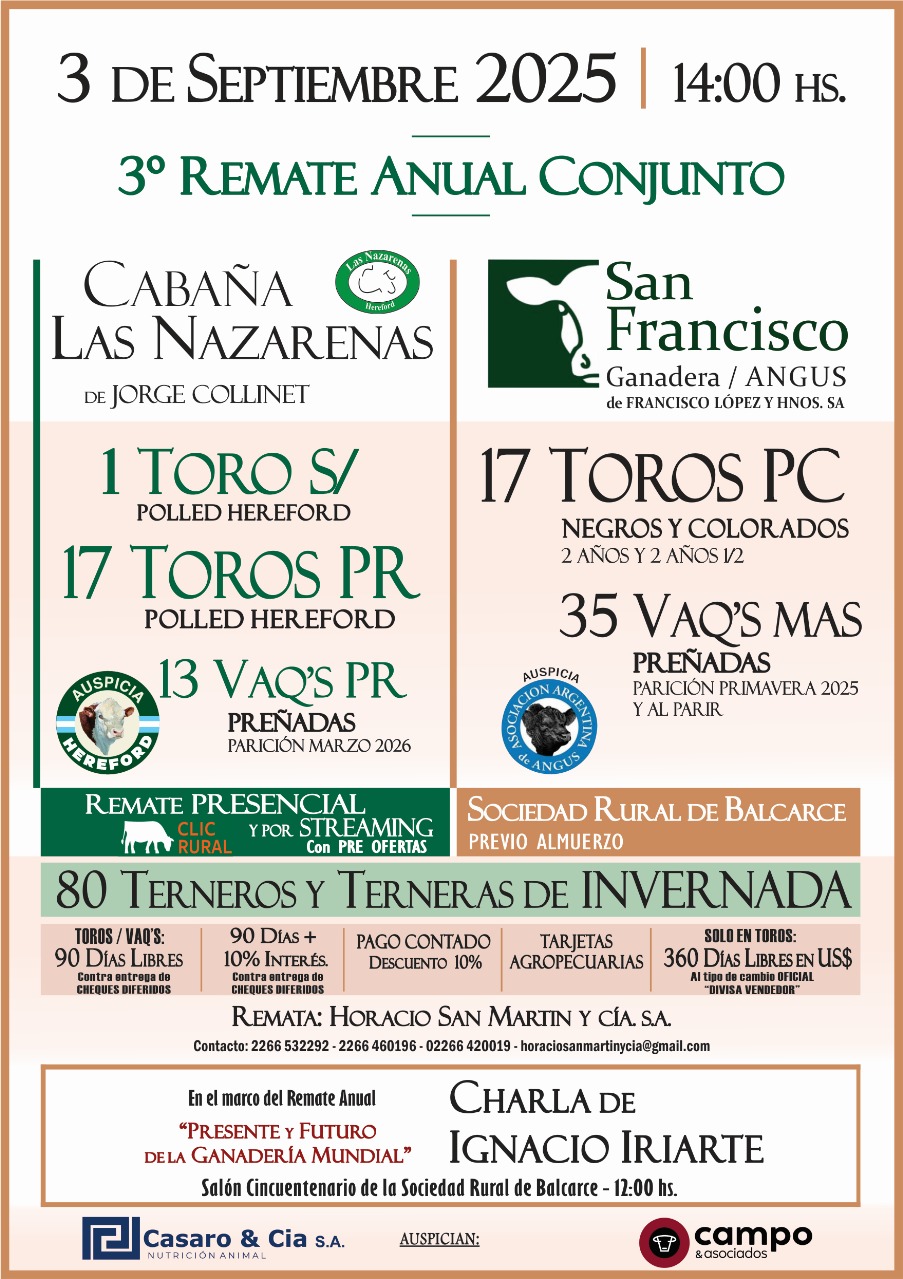 Remate 3° Remate Anual - Las Nazarenas y San Francisco