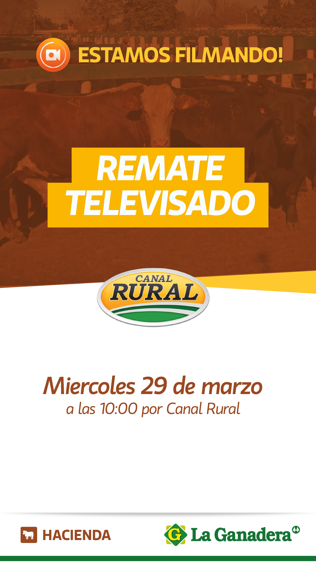 Afiche Remate Televisado por Canal Rural
