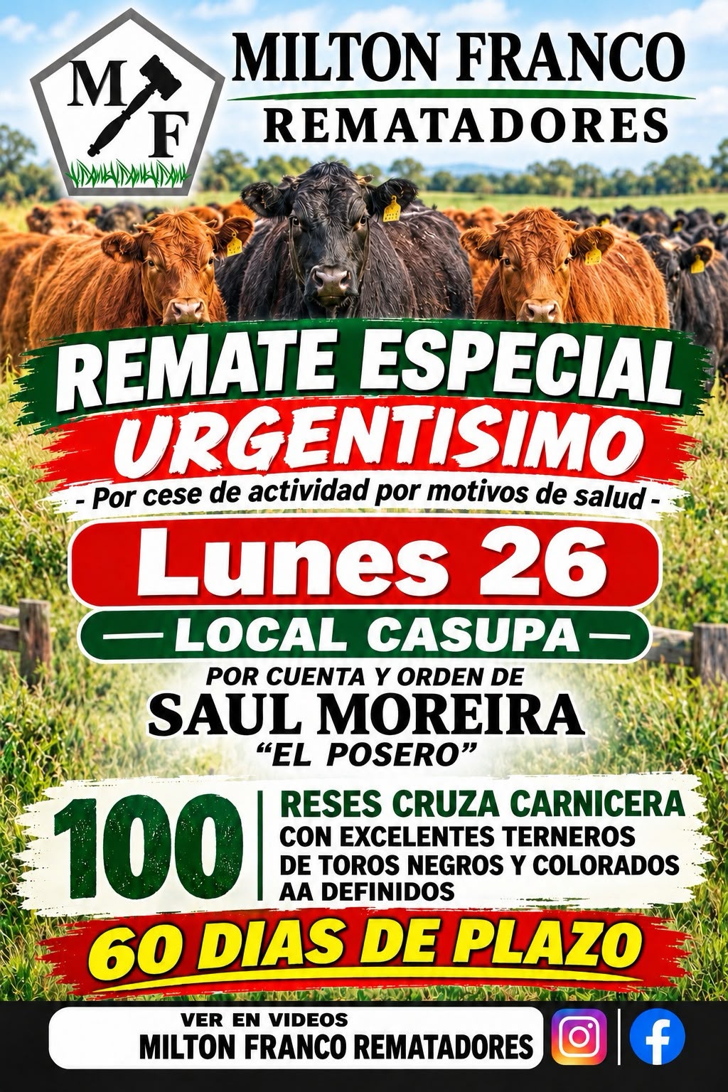 Afiche Remate Especial URGENTISIMO