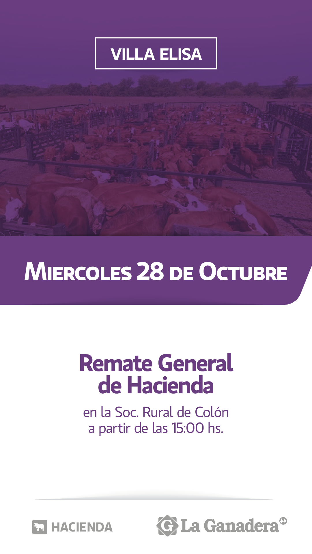 Afiche REMATE FERIA SOCIEDAD RURAL COLÓN