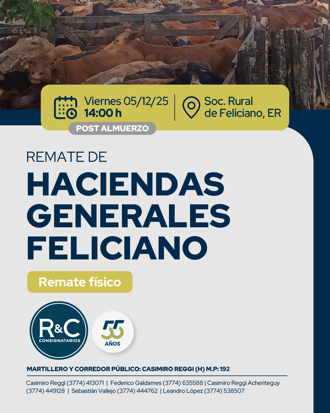 Remate REMATE DE HACIENDAS GENERALES FELICIANO