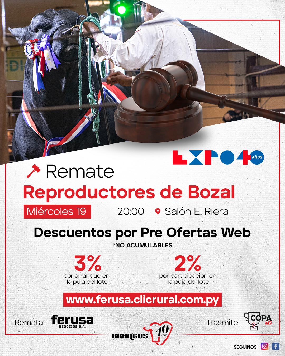 Afiche REMATE DE REPRODUCTORES DE BOZAL BRANGUS - EXPO INTERNACIONAL 2023