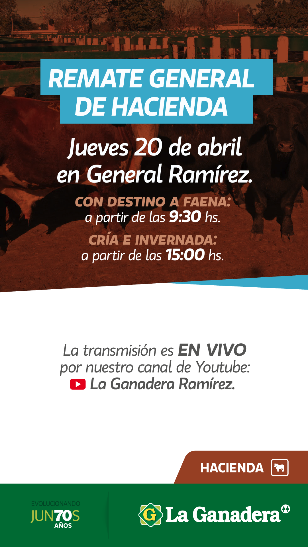 Afiche Remate Feria en instalaciones de Gral. Ramírez