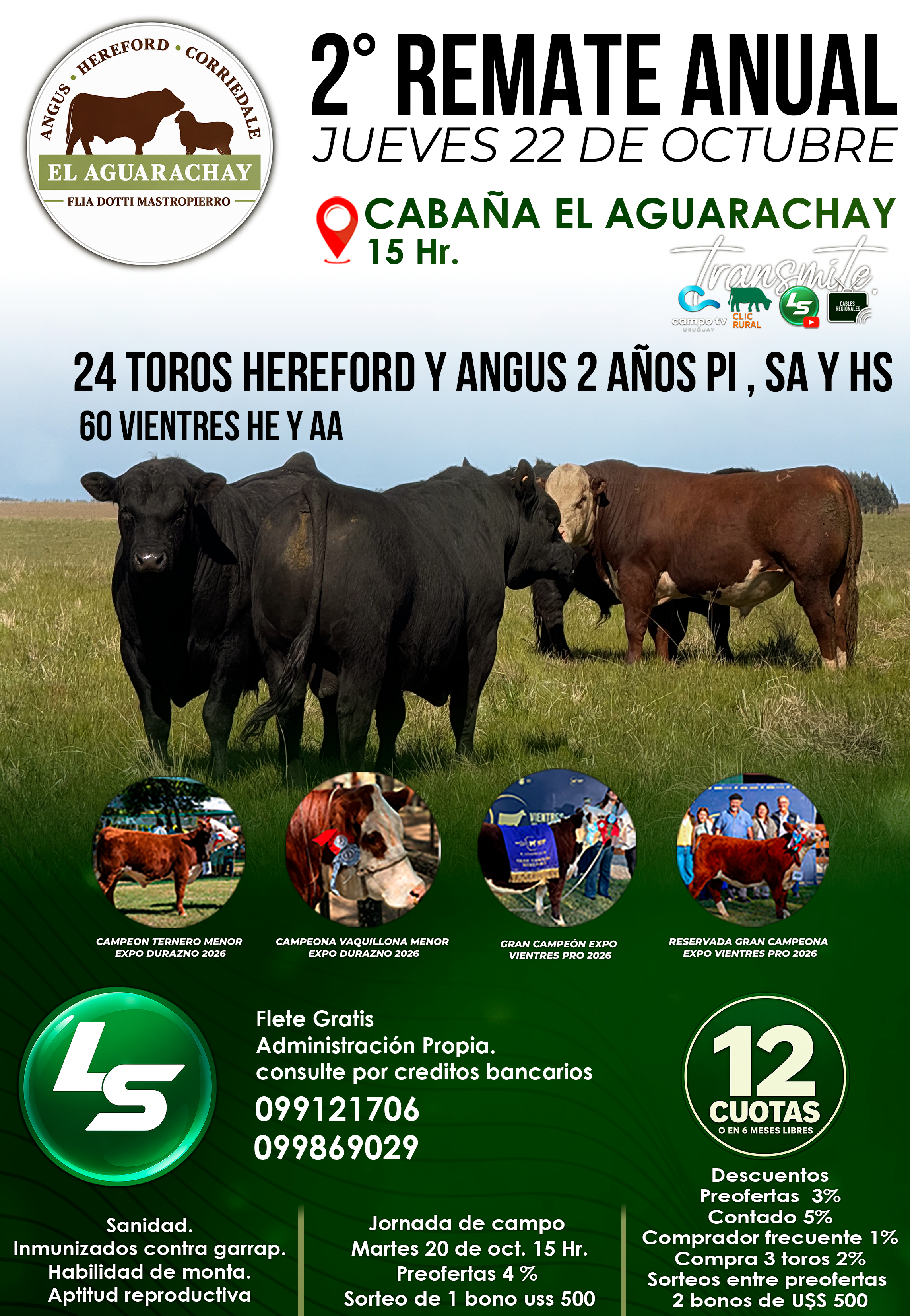 Afiche 2° REMATE ANUAL DE TOROS "EL AGURACHAY"