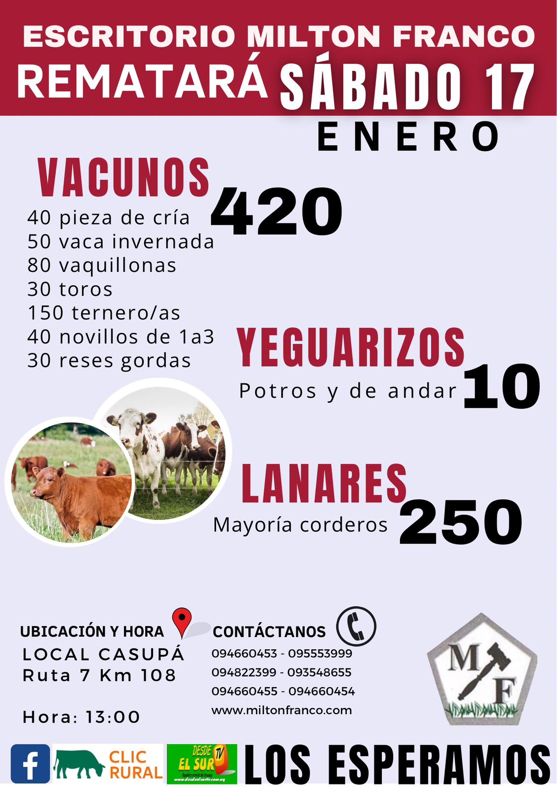 Remate 17 de Enero - Local Casupá