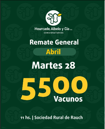 Remate 28 DE ABRIL - Rauch / Feria