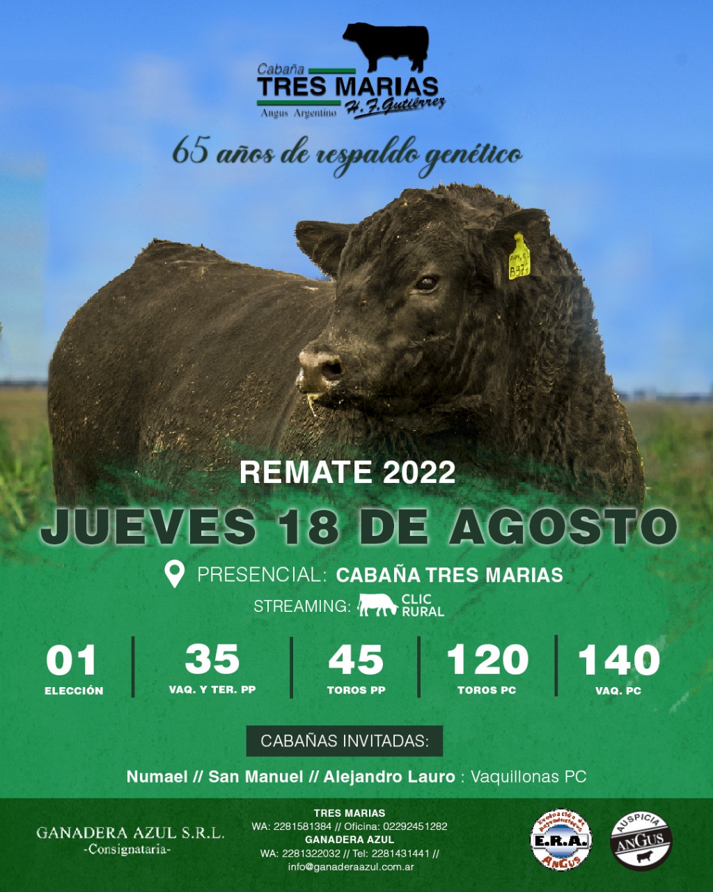 Afiche Remate 2022 Cabaña Tres Marías