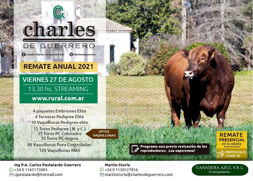 Afiche Remate Anual 2021 - Cabaña Charles de Guerrero