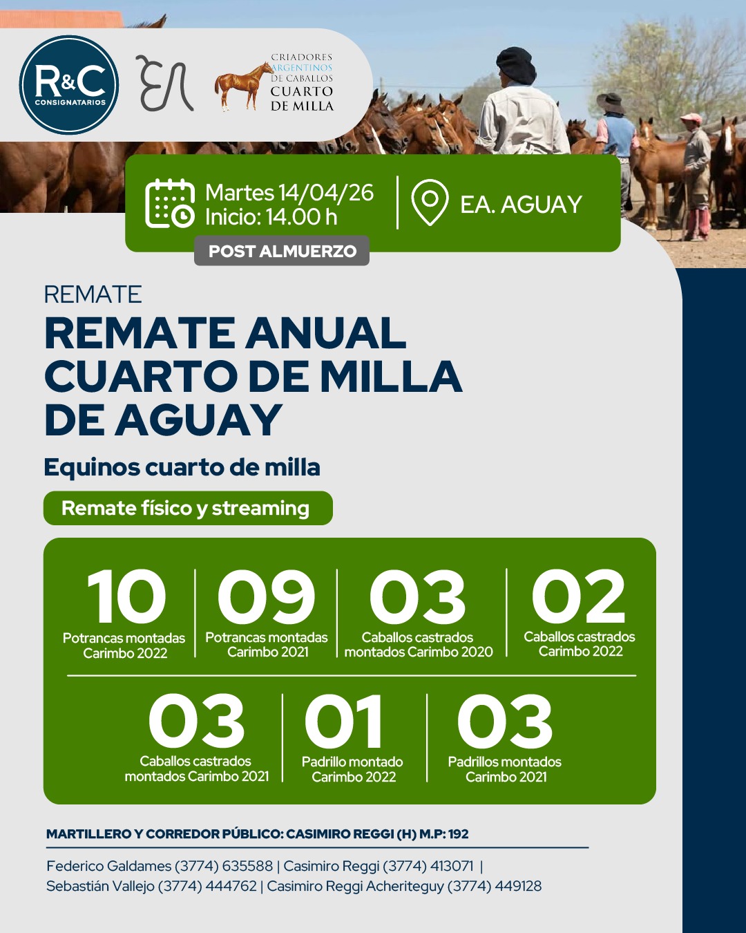 Remate anual cuarto de milla de Aguay