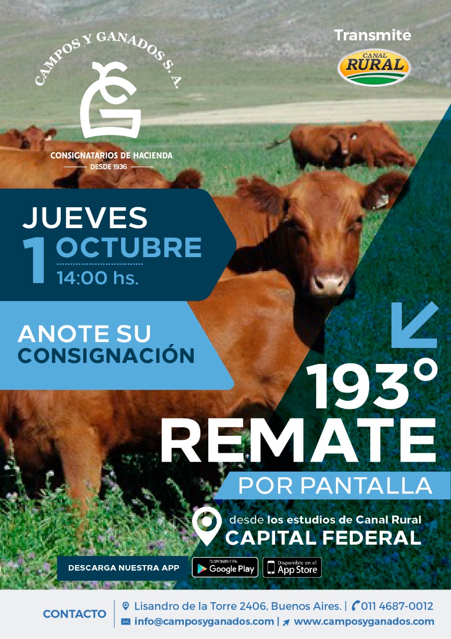 Afiche 193º Remate por pantalla