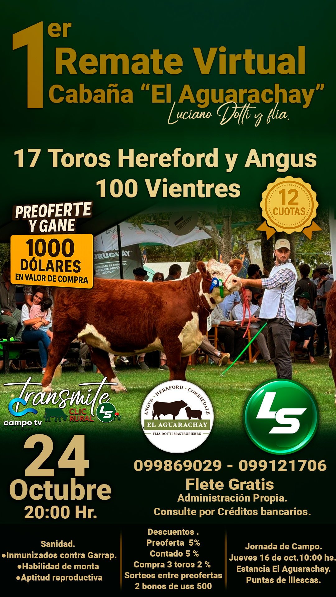 Remate 1er Remate virtual Cabaña "El AguarachaY"