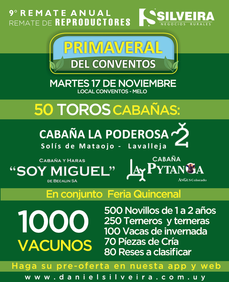 Afiche Primaveral del Conventos - Remate de Reproductores