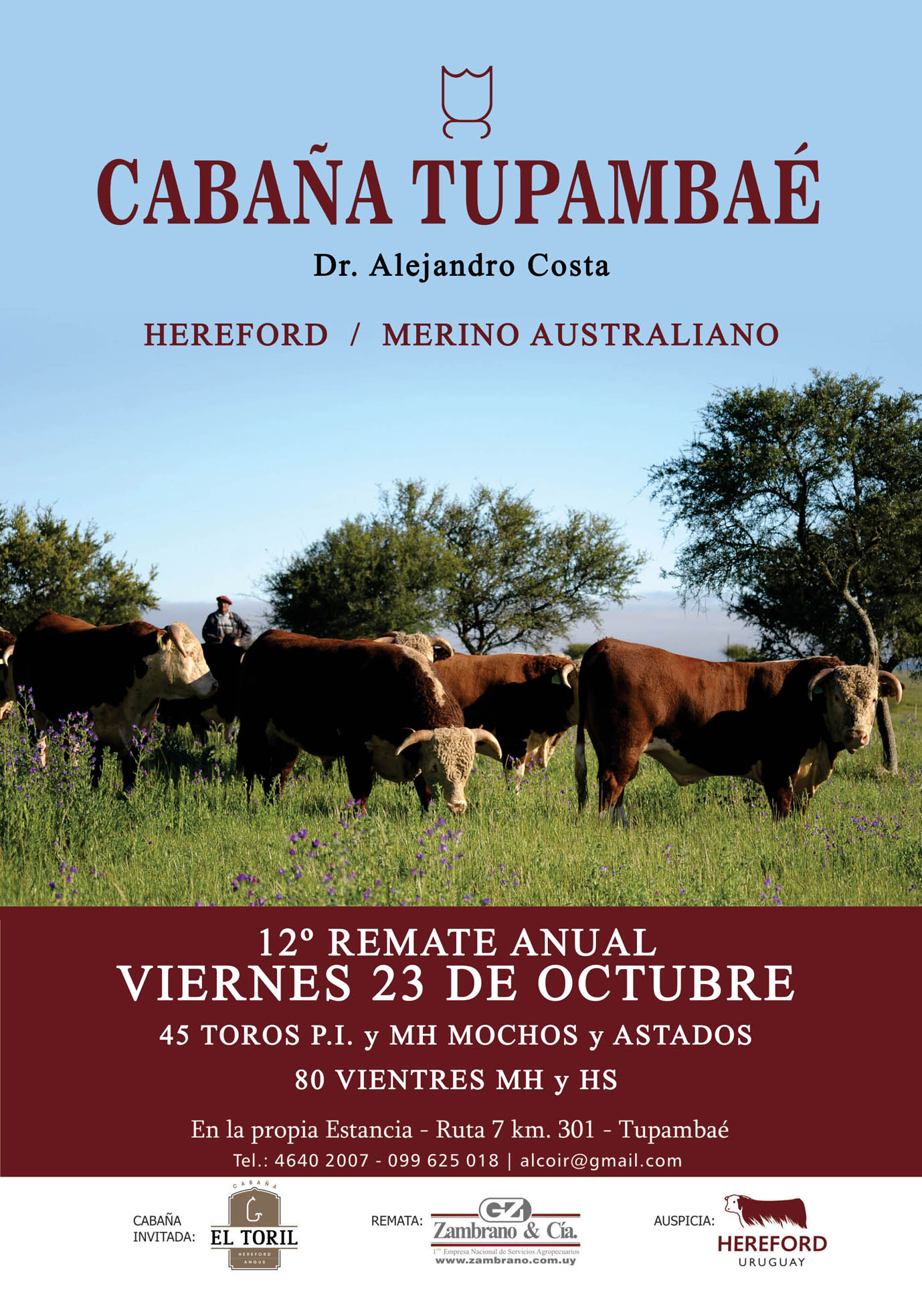 Afiche Remate Anual "Tupambaé" de Alejando Costa