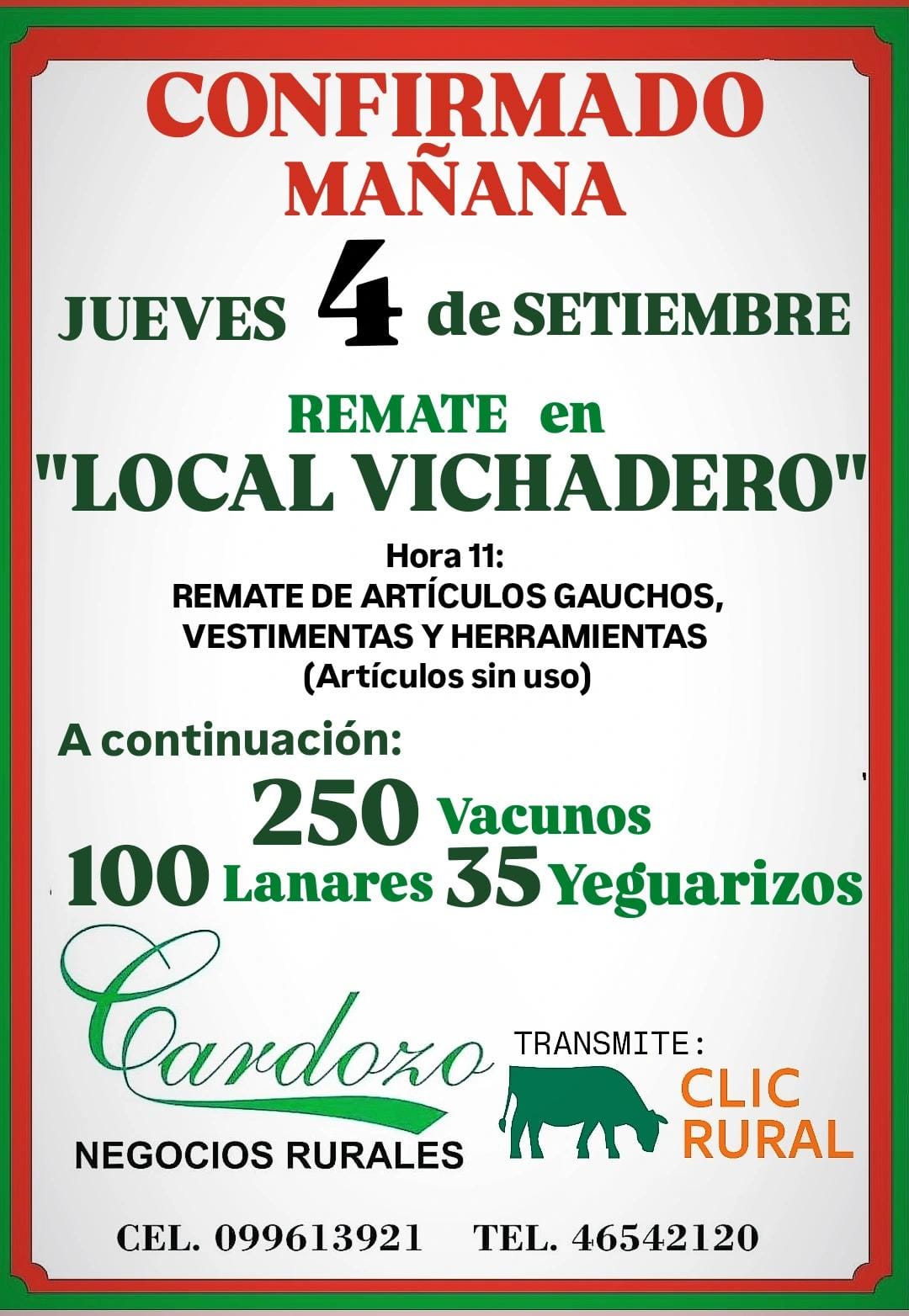 Afiche Feria Mensual - Cardozo Negocios Rurales