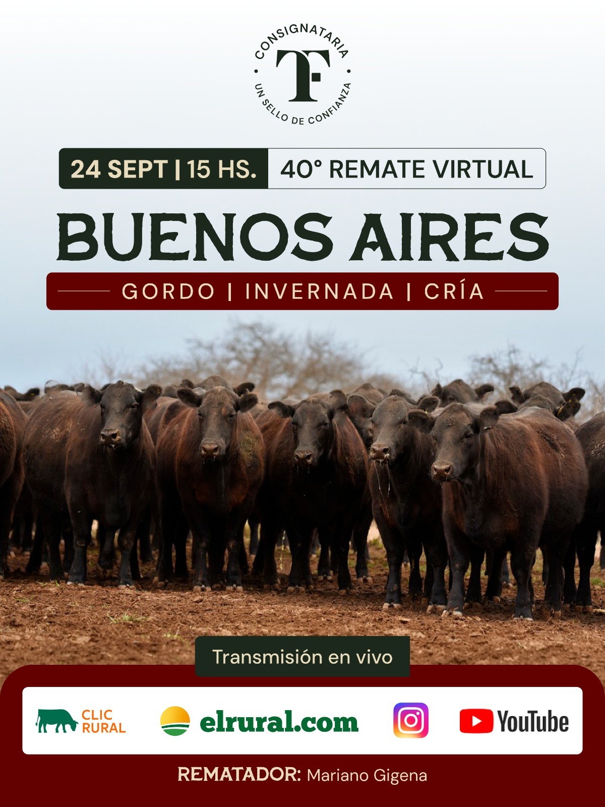 Afiche 40° Remate virtual