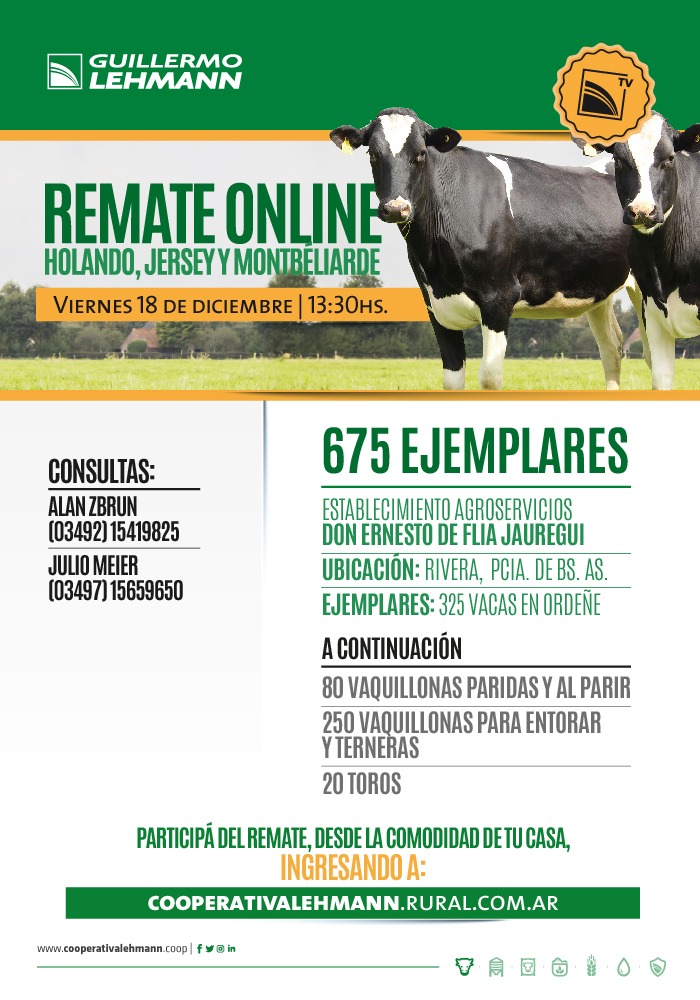 Afiche 9° Remate Online de Hacienda para Tambo
