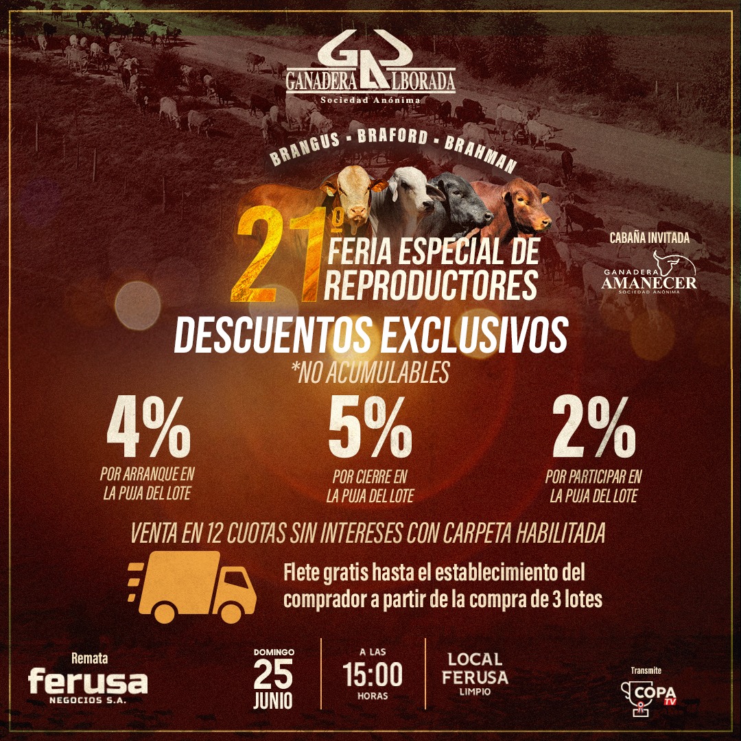 Afiche 21º FERIA DE REPRODUCTORES GANADERA ALBORADA S.A. 