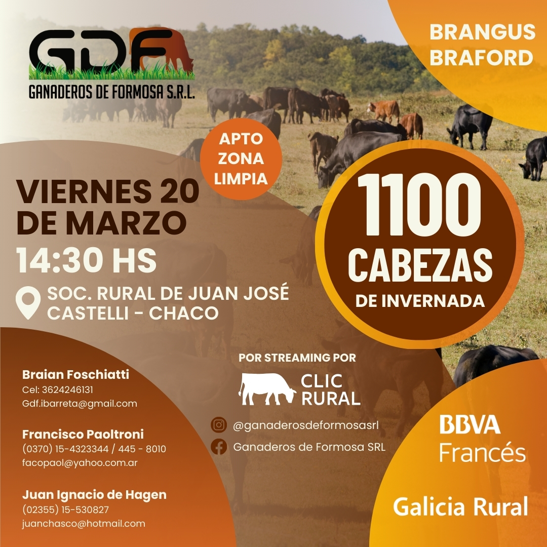 Remate 20 DE MARZO - Soc. Rural de Juan José Castelli