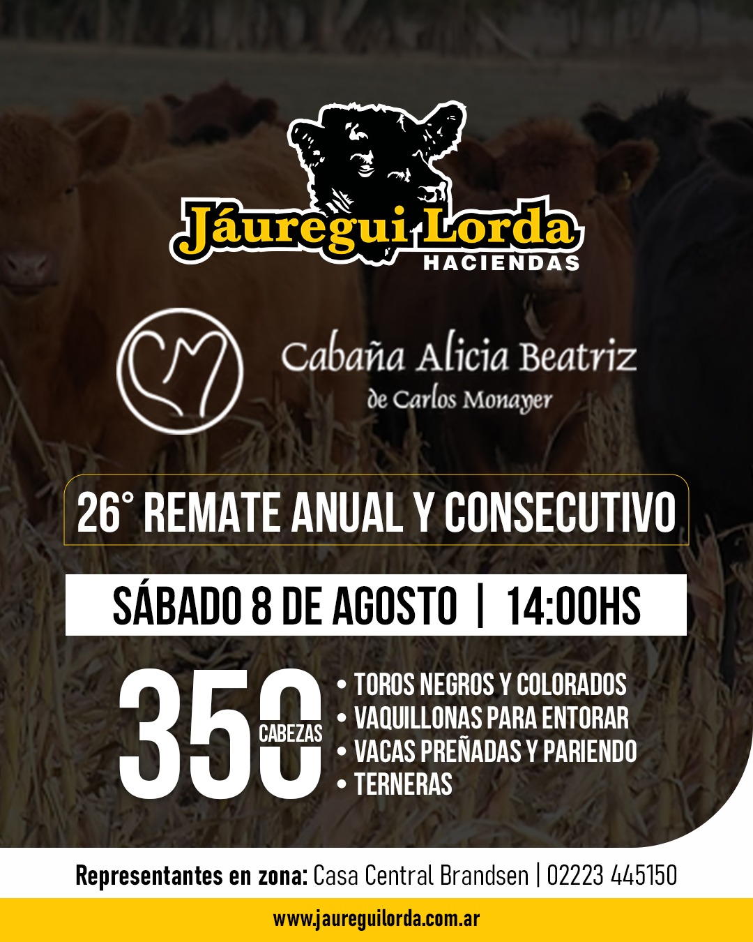 Afiche 26° Remate anual y consecutivo, Cabaña Alicia Beatriz