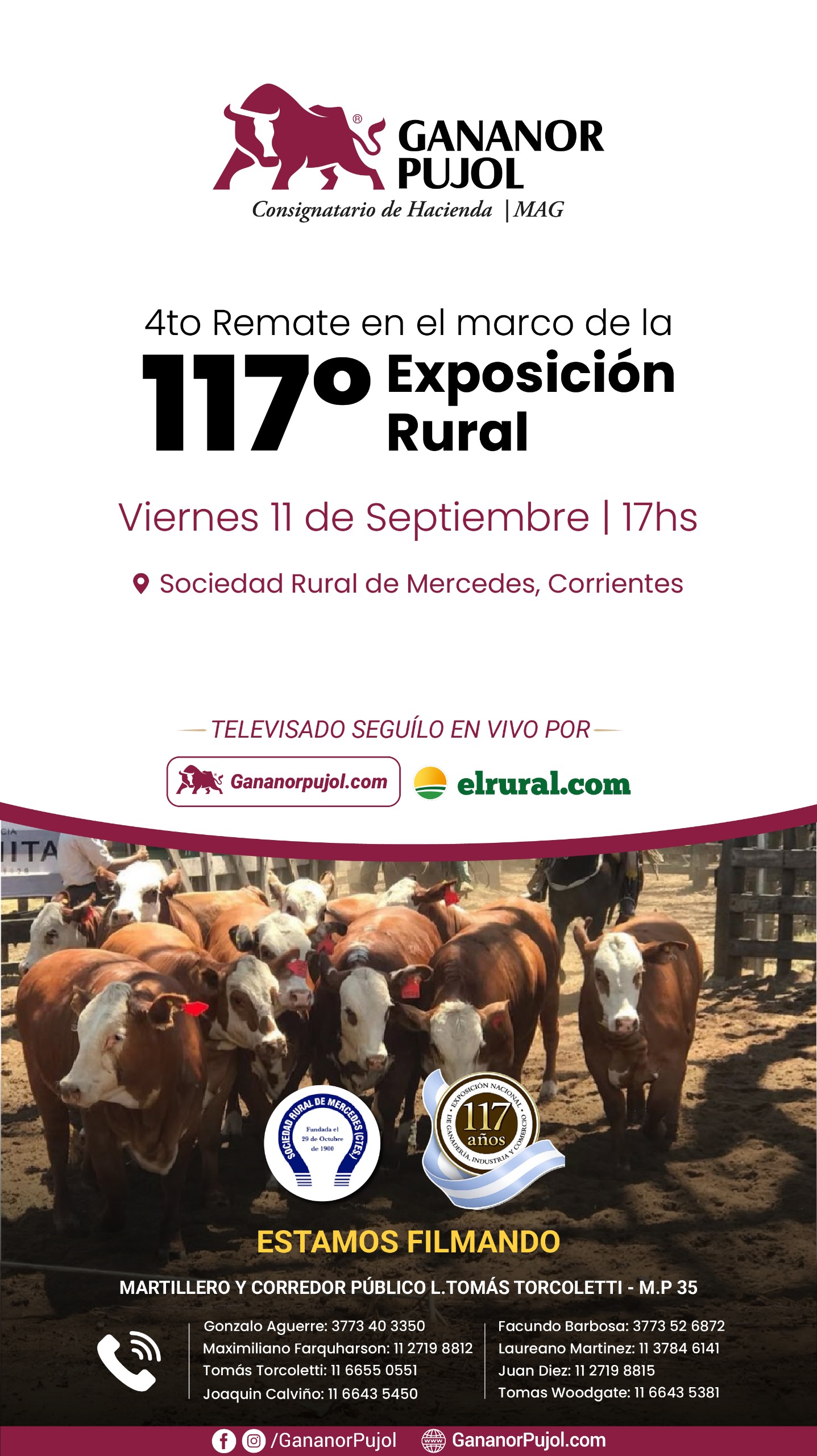 Afiche 4to Remate en el marco de la 117° Exposición rural