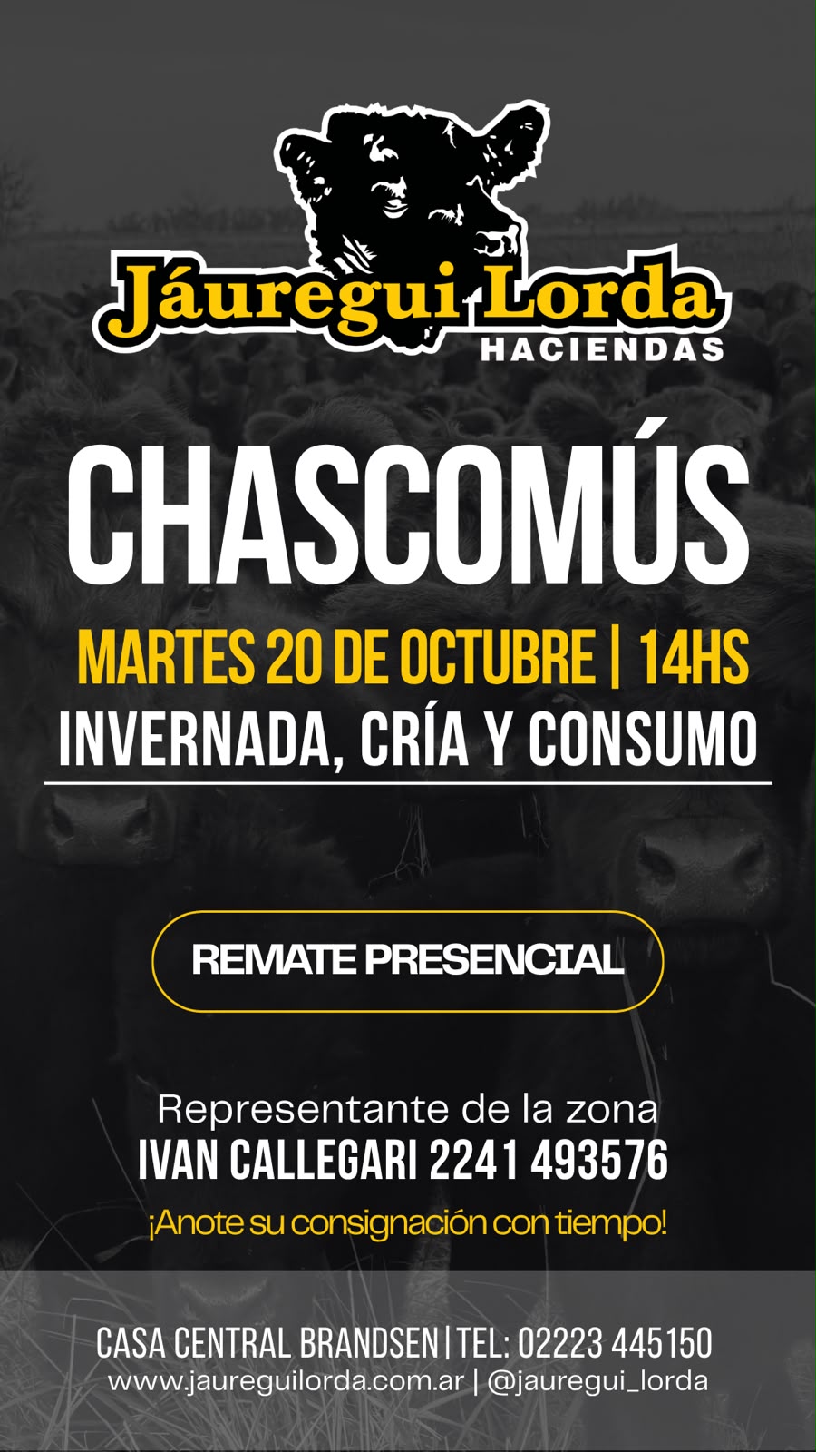 Afiche Remate Invernada cría y consumo 